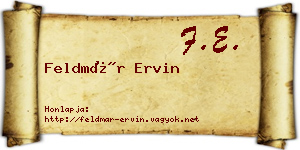 Feldmár Ervin névjegykártya