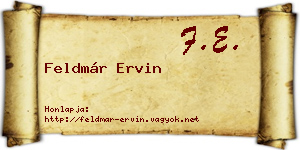 Feldmár Ervin névjegykártya